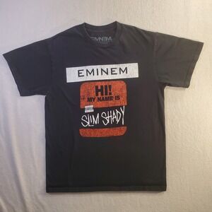 Eminem Slim Shady Hi My Name Is Graphic T-Shirt Mens Medium Black Hip Hop Rap